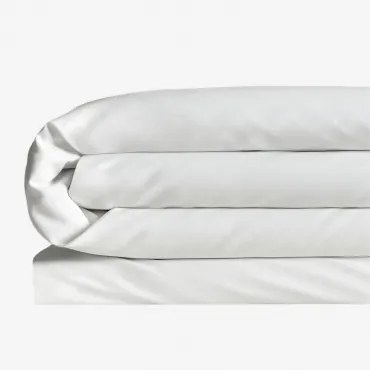 Poszwa Na Kołdrę Z Satyny 300 Nitek Sampras Biała & Łóżko 135/140cm (220 X 220 Cm) - Sklum