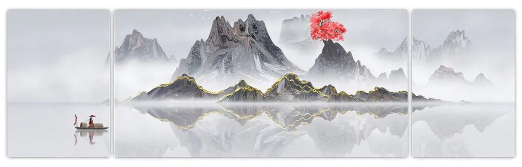 Obraz - Góry we mgle (170x50 cm)