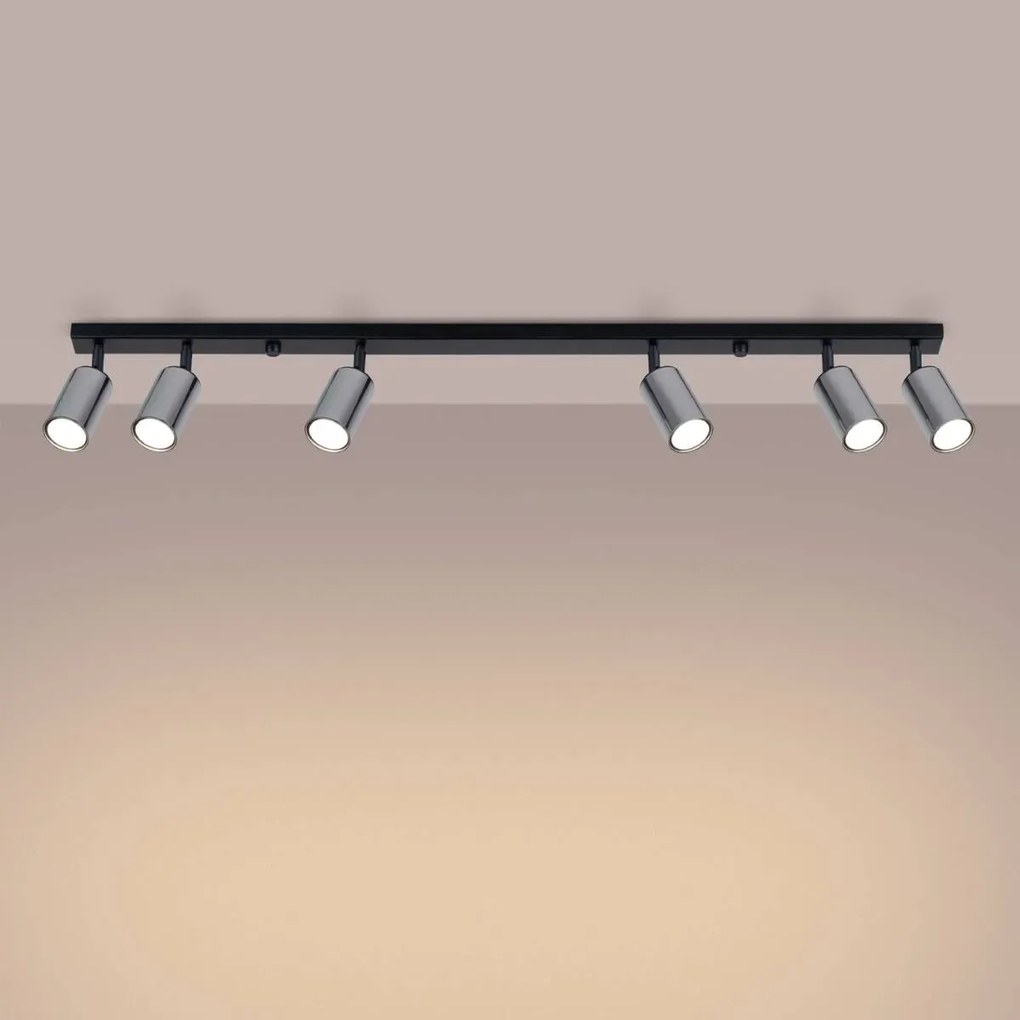 Listwa oświetleniowa WINX 6L czarna/chrom SOLLUX  LIGHTING