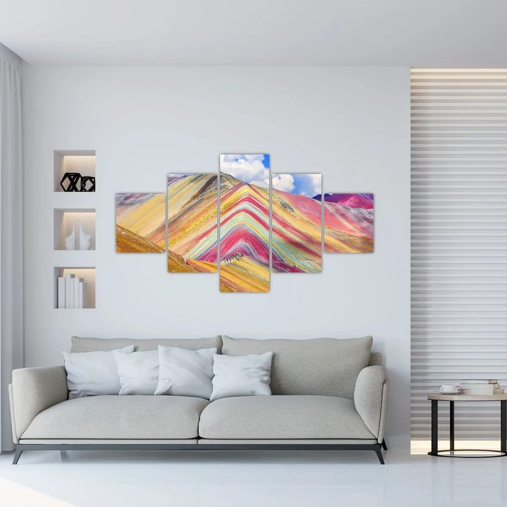 Obraz - Rainbow Mountain, Peru (125x70 cm)