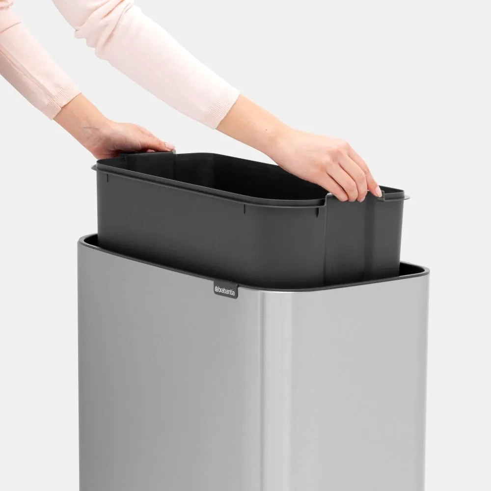 Stalowy kosz na śmieci otwierany na dotyk w kolorze matowego srebra 36 l Bo Touch Bin – Brabantia