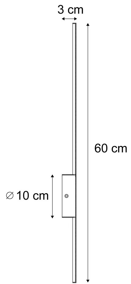 Nowoczesna lampa ścienna czarna 60 cm z wbudowanym LED - Clockwise