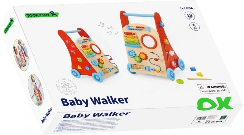 Tooky toy wielofunkcyjny chodzik pchacz panel edukacyjny dla dzieci