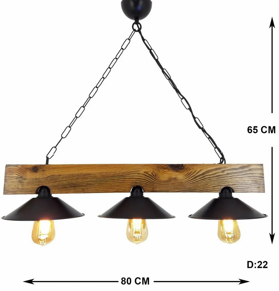 Lampa wisząca Uc Sapka Avize, czarna-brązowa