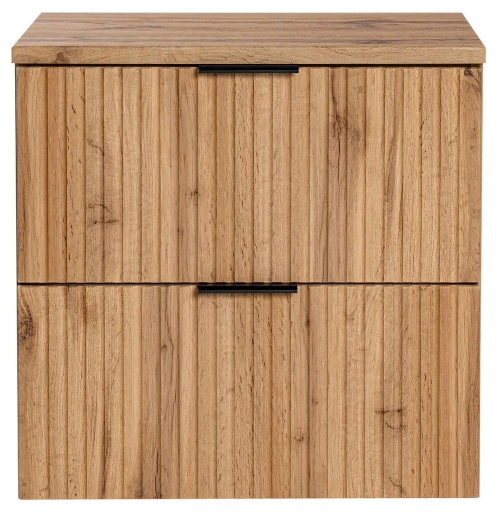 Szafka wisząca podumywalkowa w kolorze naturalnego drewna 60 x 46 cm ASTROS Light oak z blatem