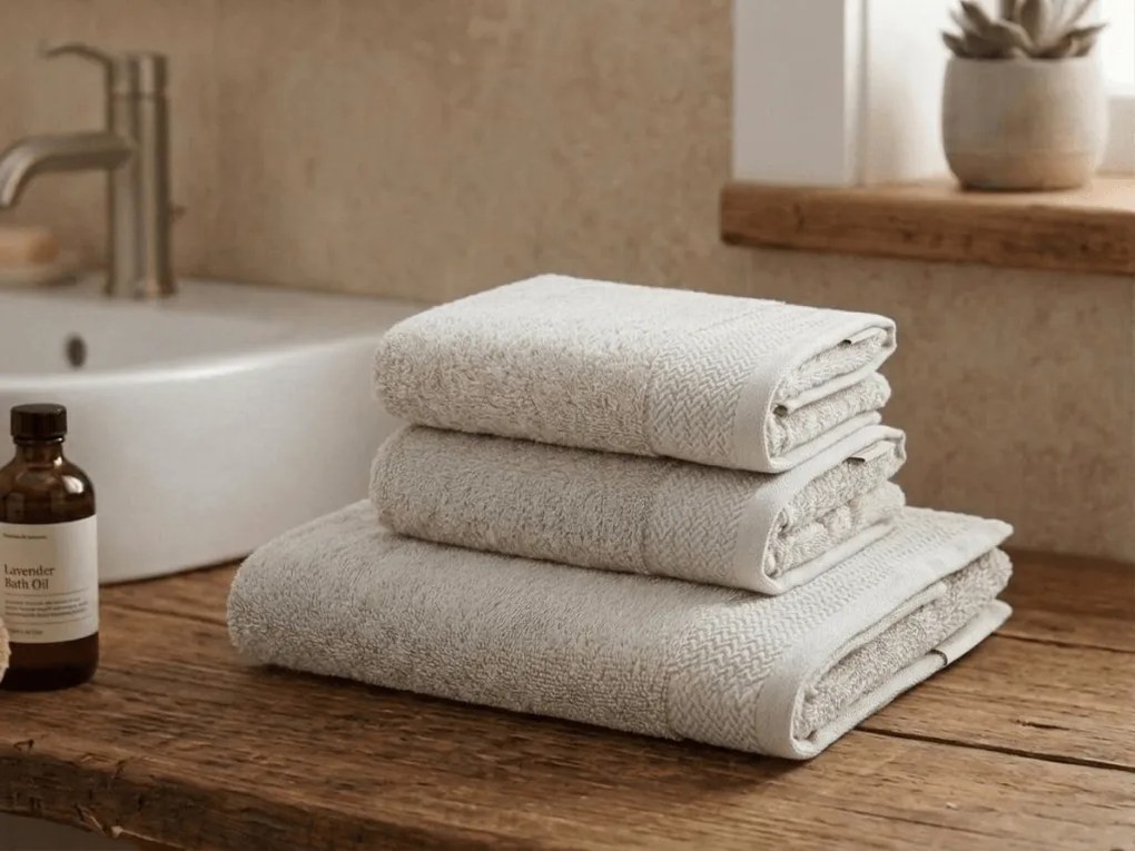 Ręcznik CLYR 50x100 cm kremowy, 100% bawełna