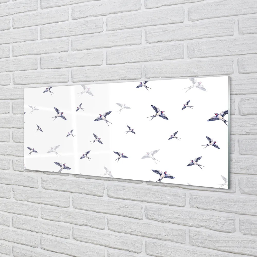 Panel Szklany Romantyczna Wizja Ptaków i Kwiatów