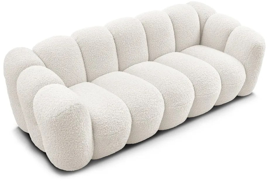 Biała sofa z materiału bouclé 232 cm Hippolyte – Bobochic Paris