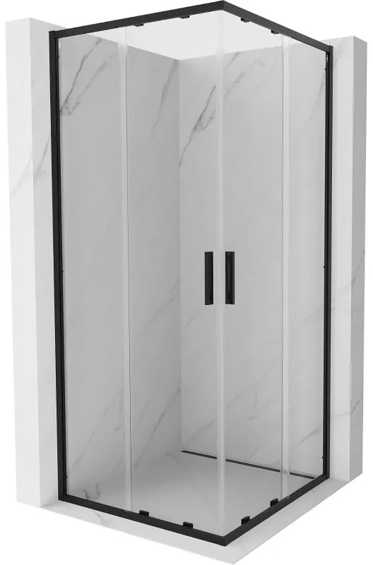 Mexen Exo kabina prysznicowa kwadratowa rozsuwana 95 x 95 cm, transparent, czarna - 8111-095-095-70-00