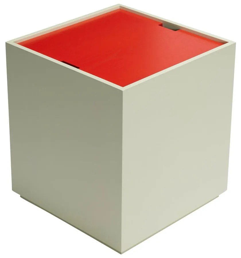 Czerwono-jasnozielona skrzynia z litego drewna jesionowego 40x45 cm Vault – Hübsch