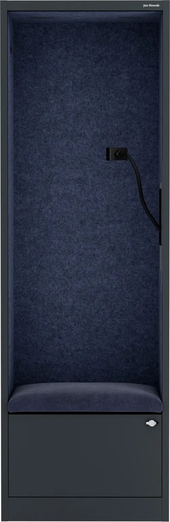 Kabina akustyczna z siedziskiem Sally MentalBox, 60 x 40 x 185 cm, antracyt/granatowy
