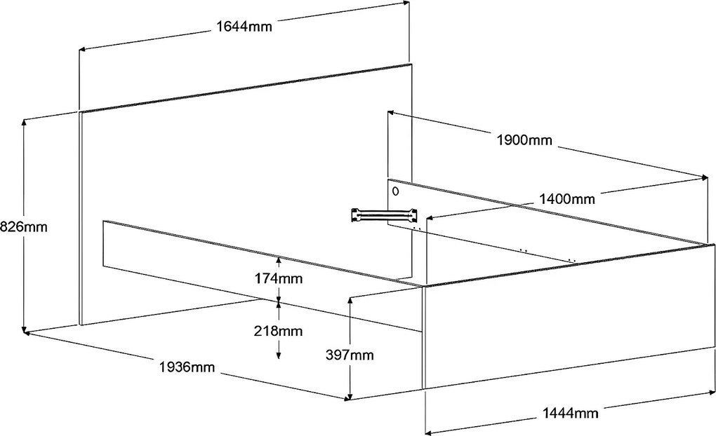 Łóżko z 2 szufladami 140 x 190 cm - Naturalny i biały z połyskiem + Stelaż + Materac - VELONA