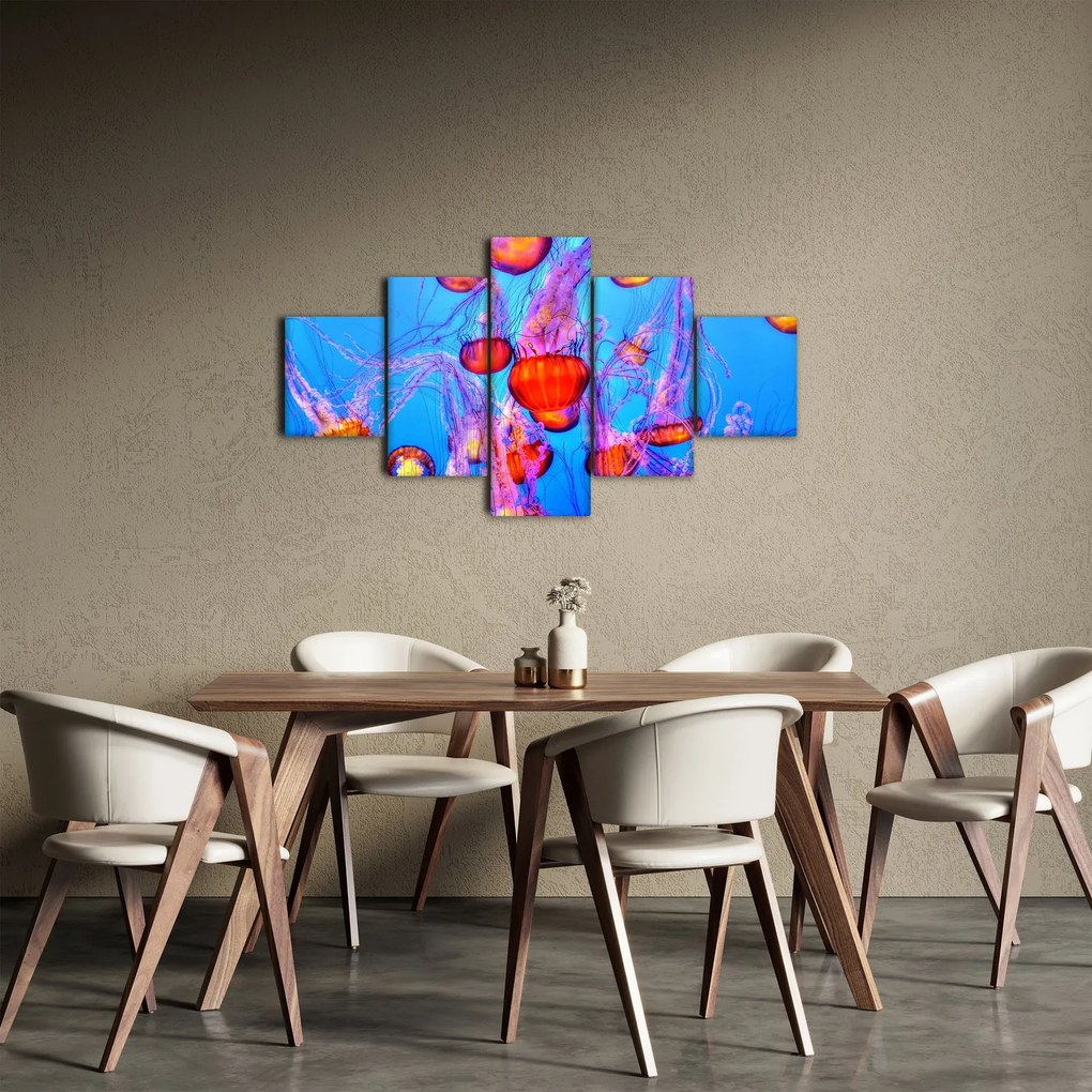 Obraz meduz w morzu (125x70 cm)
