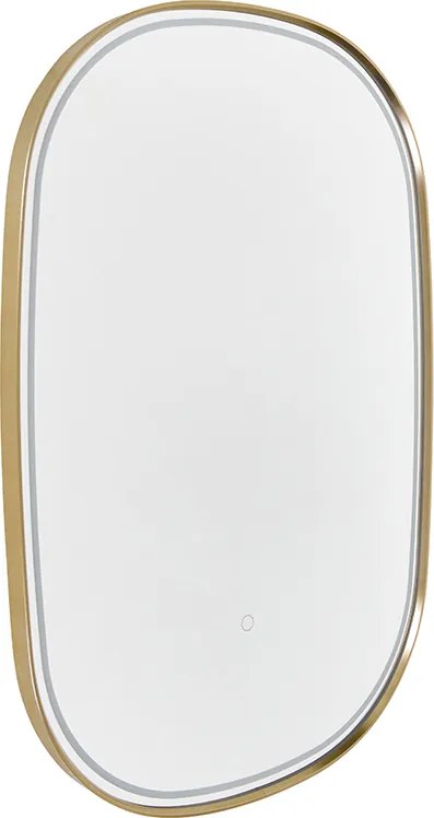 Lustro łazienkowe miedziane z LED, 3-stopniowe ściemnianie dotykowe, owalne - Miral