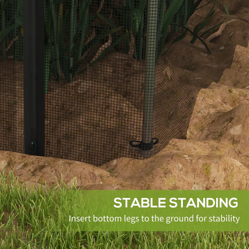 Outsunny Moskitiera Ogrodowa 12x36m z Drzwiami Namiot Ochronny HDPE Czarna Rama Stalowa | Aosom PL