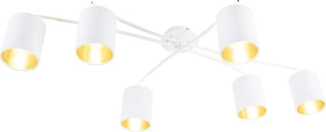 Nowoczesna lampa sufitowa biała 6-światłowa - Lofty