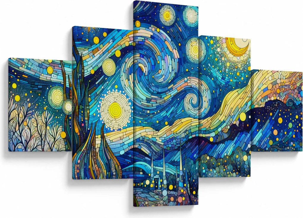 Obraz – Mozaika gwiaździstej nocy (125x70 cm)
