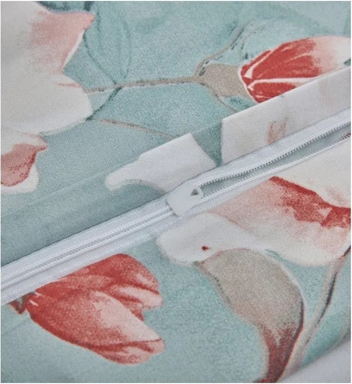 Turkusowa pościel jednoosobowa z mikrosatyny 3-częściowa 140x200 cm Selma – My House