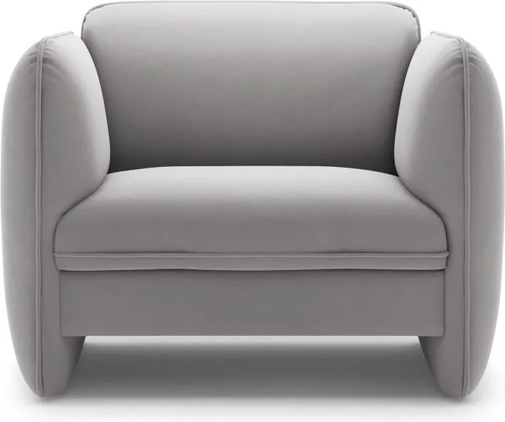 Jasnoszary aksamitny fotel Georgia – Micadoni