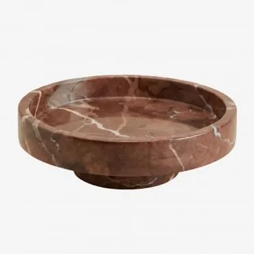Okrągła Taca Na Drobiazgi Ø25 Cm Z Naturalnego Kamienia Kevara Marmur W Kolorze Wina Czerwonego - Sklum
