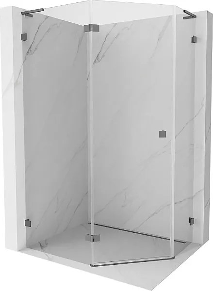 Mexen Lunar L kabina prysznicowa pięciokątna uchylna lewa 100 x 90 cm, transparent, gun metal - 831L-100L-090P-95-00-L