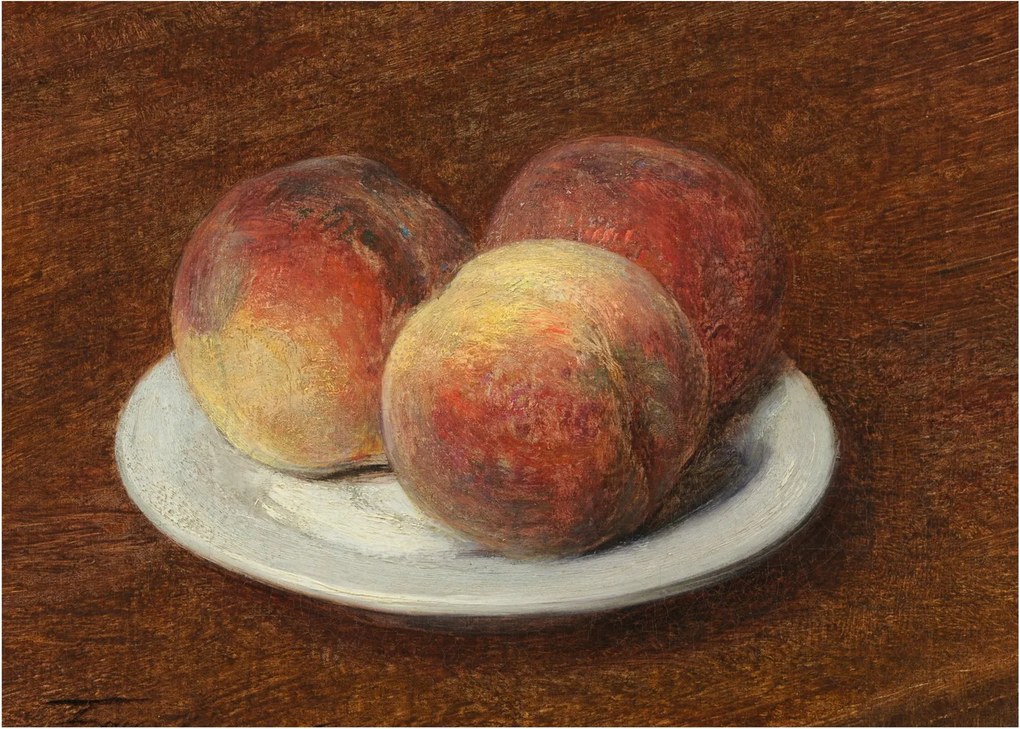 Obraz - Henri Fantin-Latour, Three Peaches on a Plate, reprodukcje (70x50 cm)