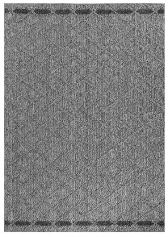 Dywan zewnętrzny sznurkowy Patara Kratka szary 80 cm x 150 cm