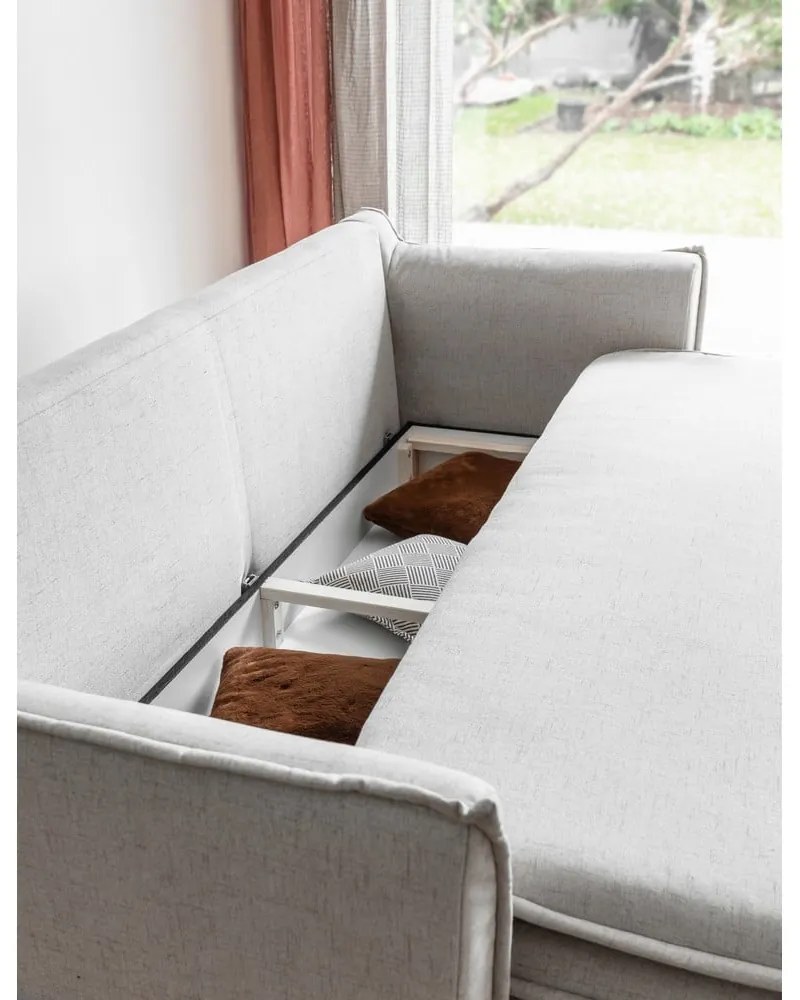 Kremowa rozkładana sofa 225 cm Charming Charlie – Miuform