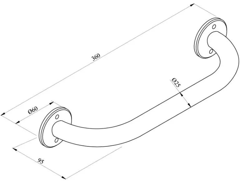 Uchwyt łazienkowy prosty chrom 30 cm
