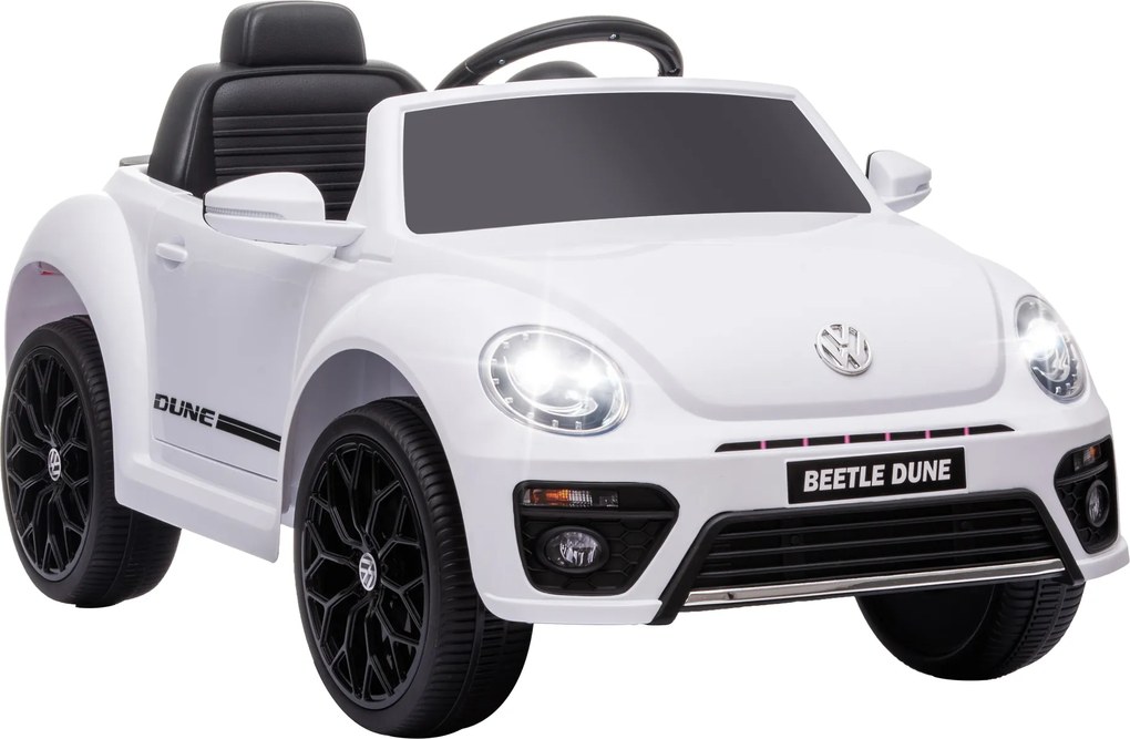 AIYAPLAY Elektryczny Samochód dla Dzieci, VW Käfer, 3-5 km/h, z Pilotem & Muzyką, Biały