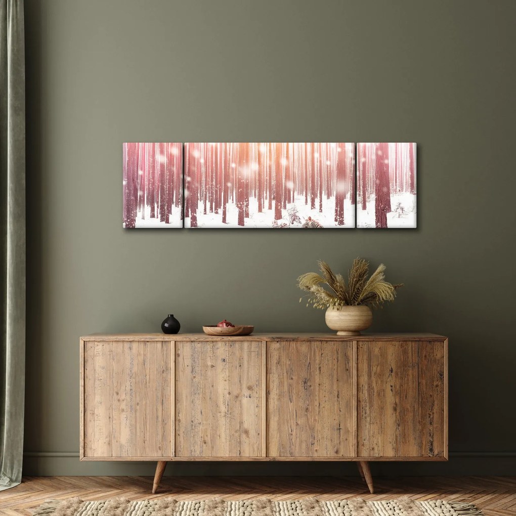 Obraz - Zebra w śnieżnym lesie (170x50 cm)