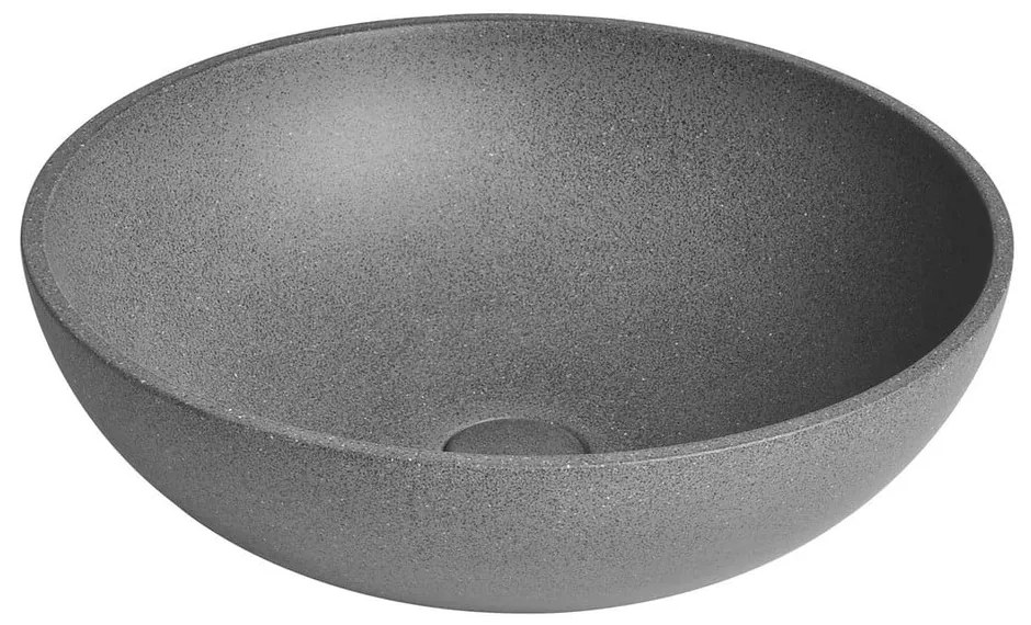 Ciemnoszara betonowa okrągła umywalka ø 44 cm Turf – Sapho