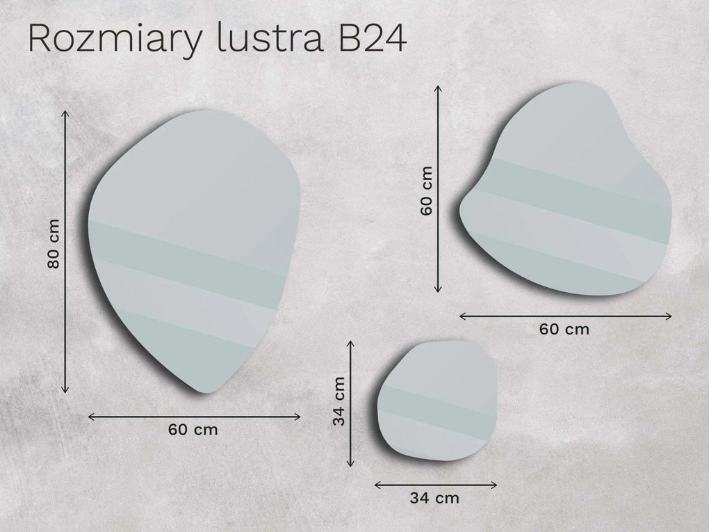 Lustra w zestawie B24 34×34, 60×60, 60×80
