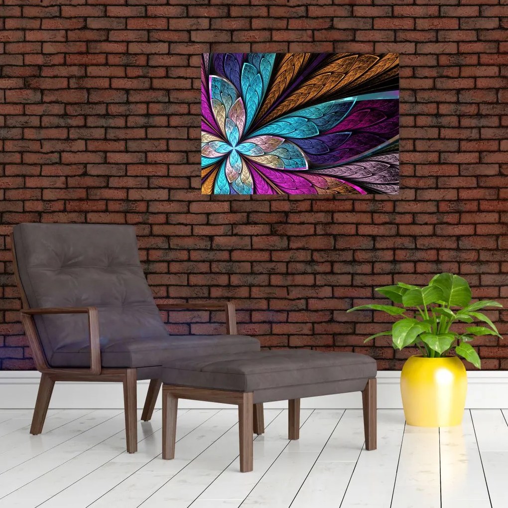 Obraz - Abstrakcja, kwiat (70x50 cm)