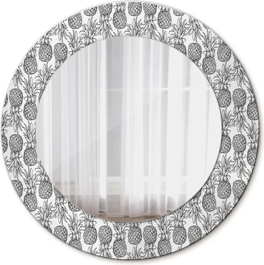 Lustro z nadrukiem okrągłe Ananasy