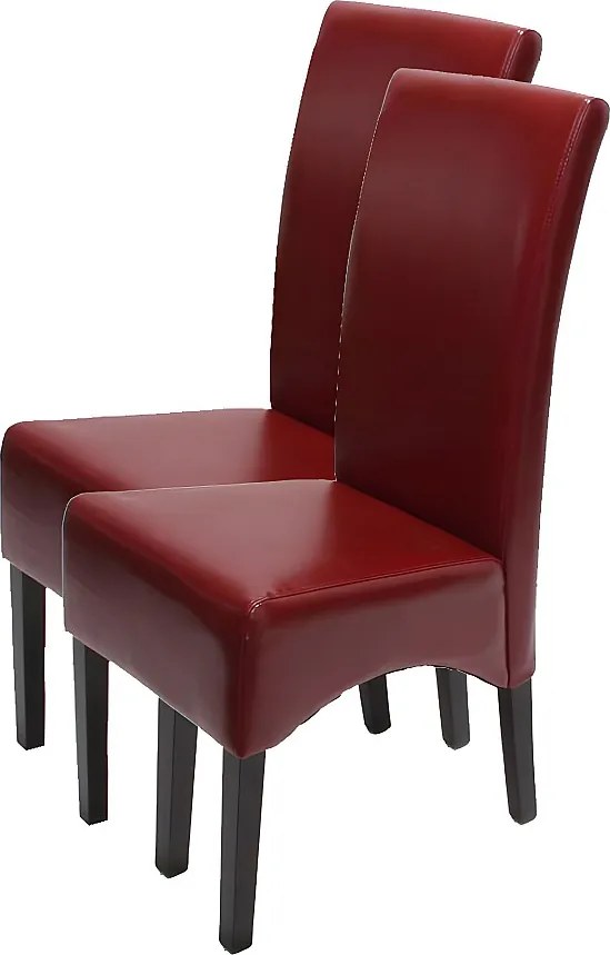 Krzesło do jadalni Crotone (zestaw 2 sztuk), czerwony, ciemne nogi