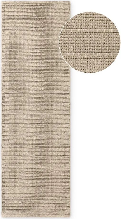 Beżowy wełniany chodnik tkany ręcznie 80x250 cm Camden Parker – Ted Baker