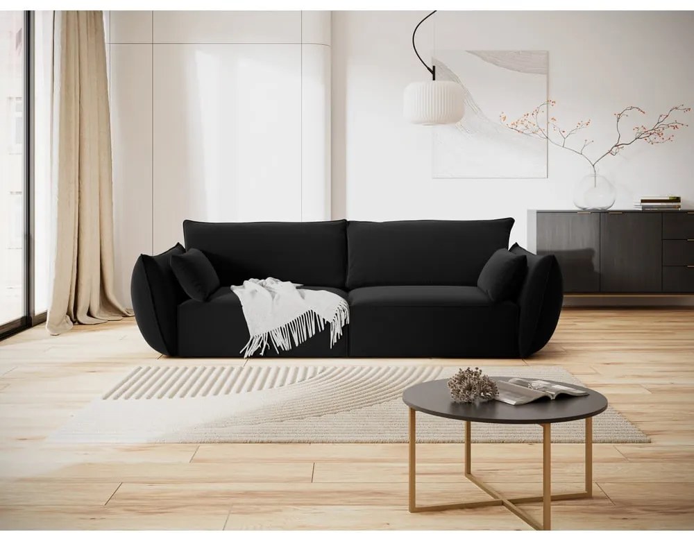 Czarna aksamitna sofa 208 cm Vanda – Mazzini Sofas
