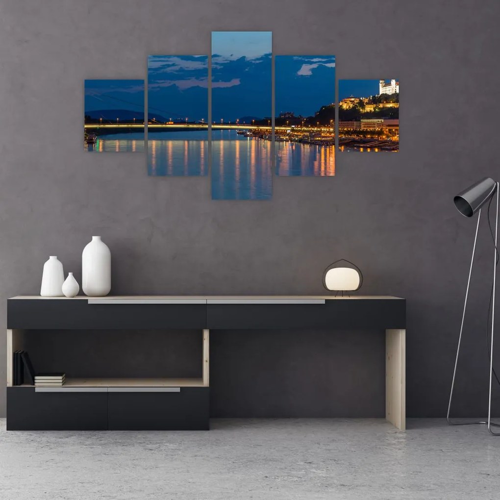 Obraz Bratysławy z zamkiem (125x70 cm)