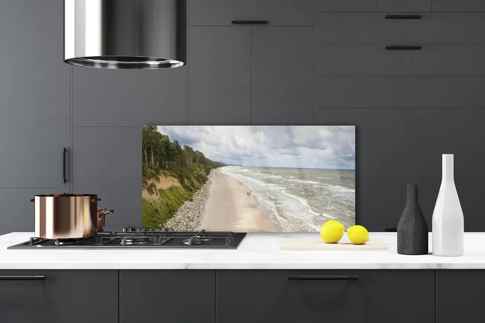 Szkło do Kuchni na Ścianę Samotne Drzewo Nad Brzegiem