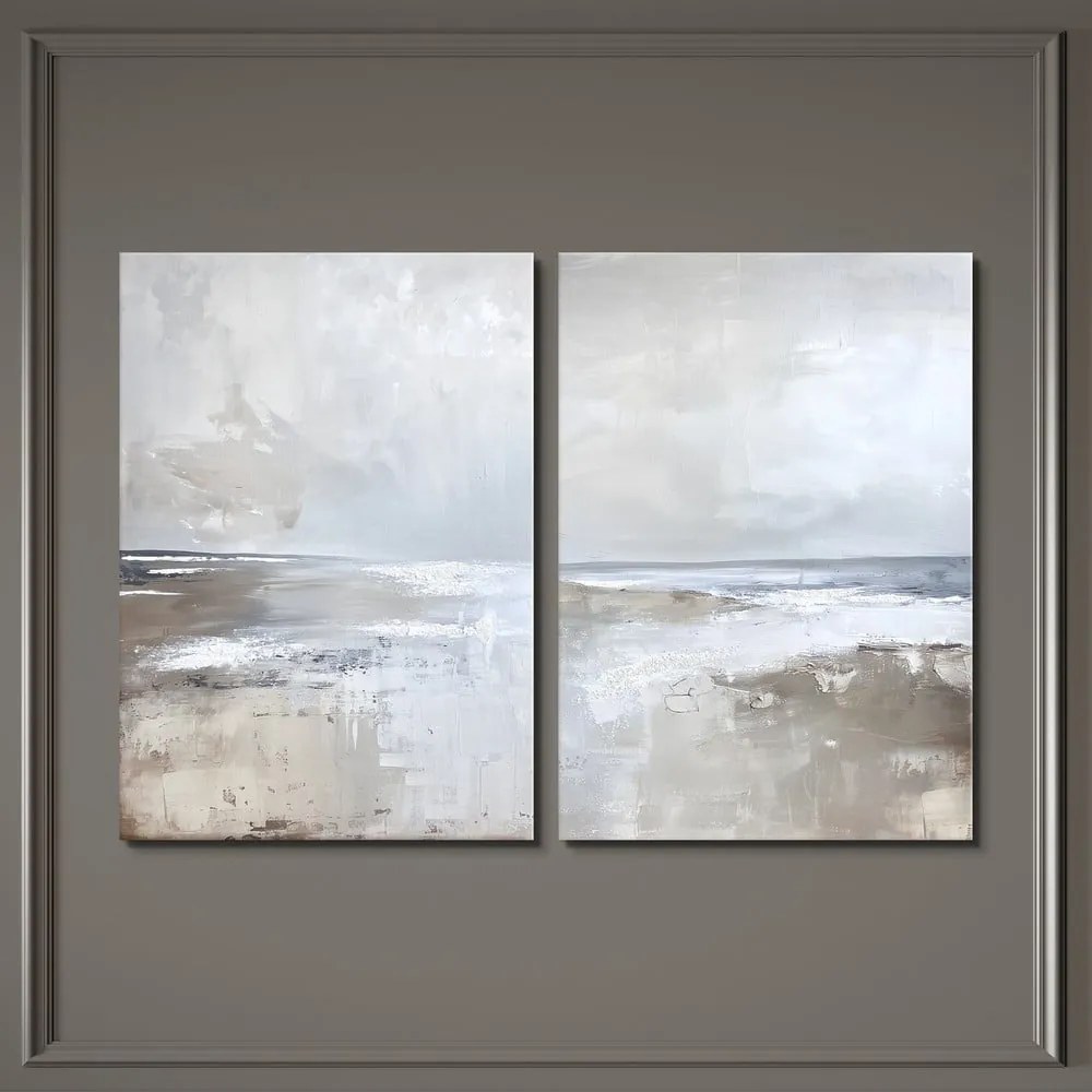 Obrazy z ręcznie malowanymi elementami zestaw 2 szt. 50x70 cm Breeze – Styler
