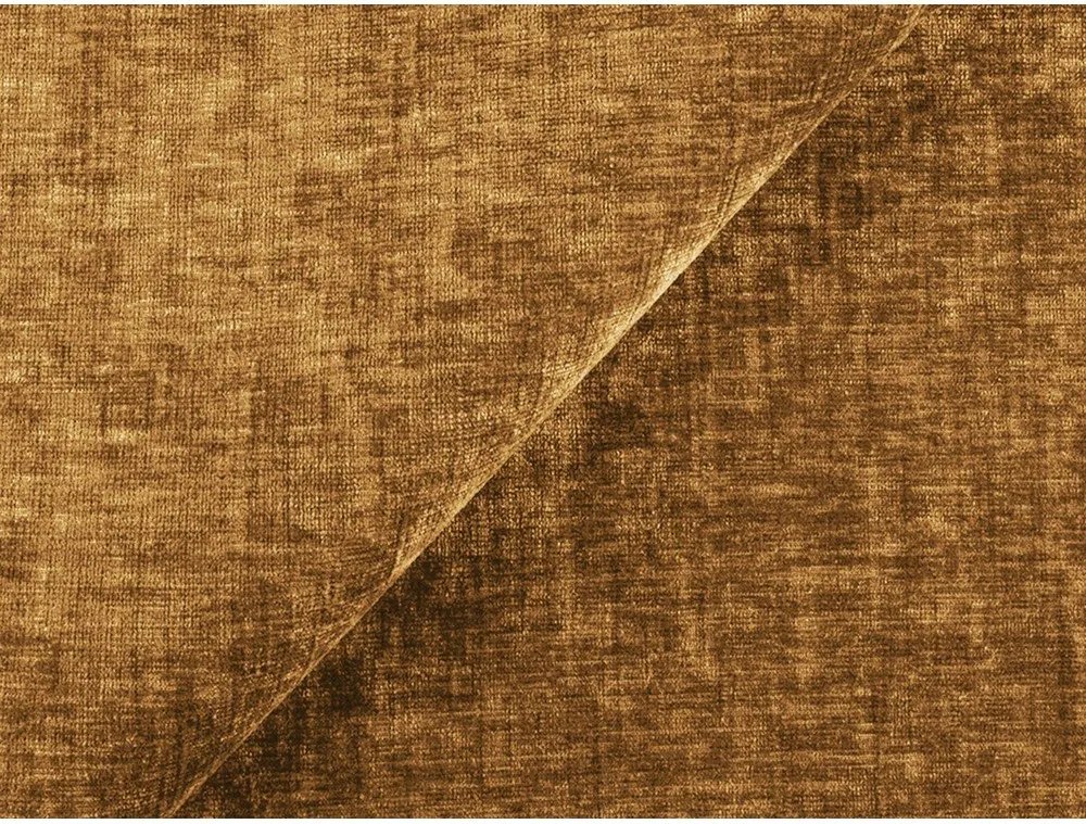 Musztardowa rozkładana sofa z tkaniny szenilowej 275 cm Kuki – Makamii