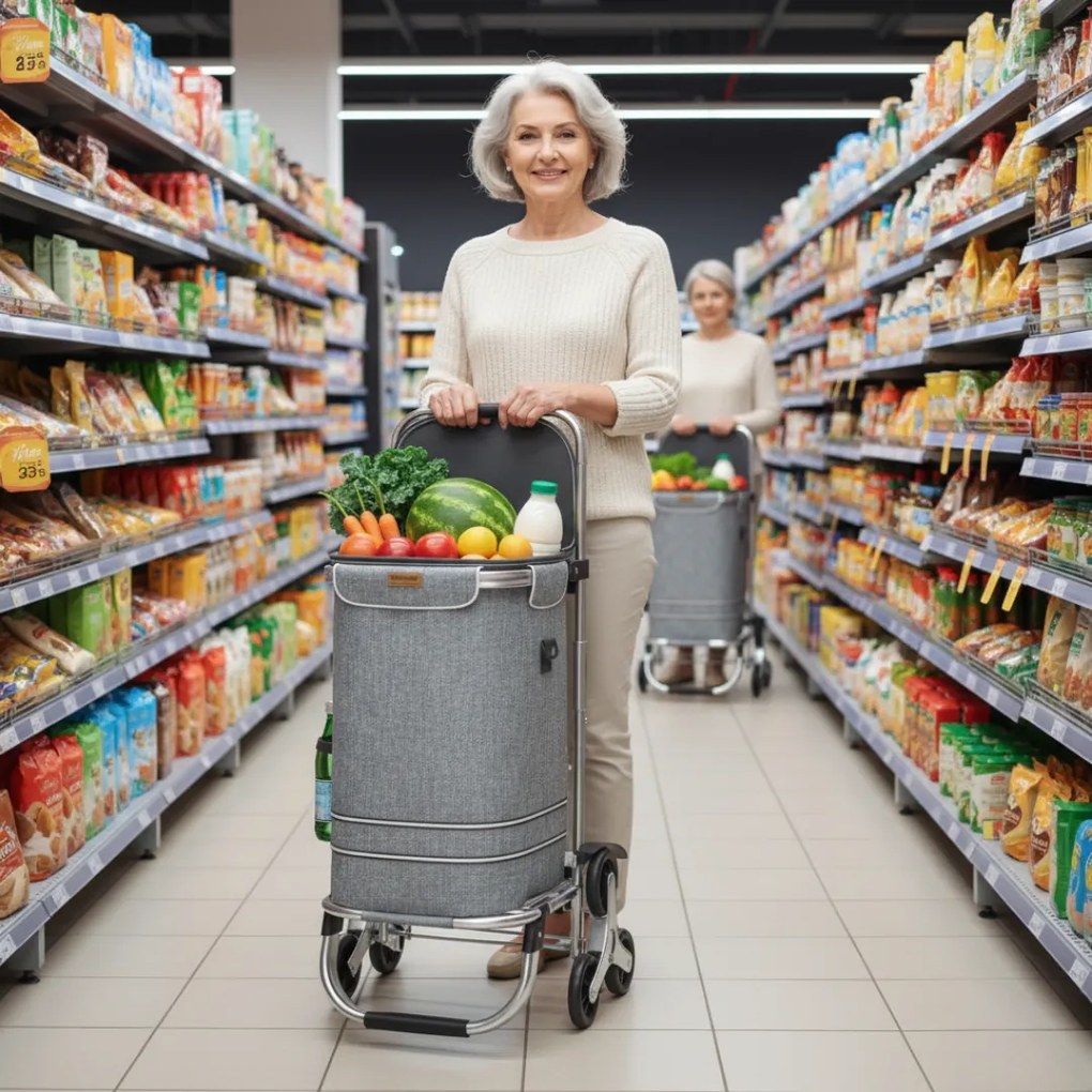 Jurhan Torba na zakupy na kółkach do schodów COMFORT, 50l, szara