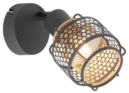 Designerska lampa sufitowa czarna ze złotem - NoudDesignerski Oswietlenie wewnetrzne