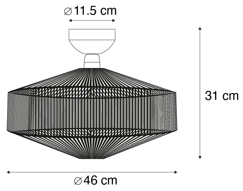 Japandi plafondlamp bruin met touw - SveaJapandi Oswietlenie wewnetrzne