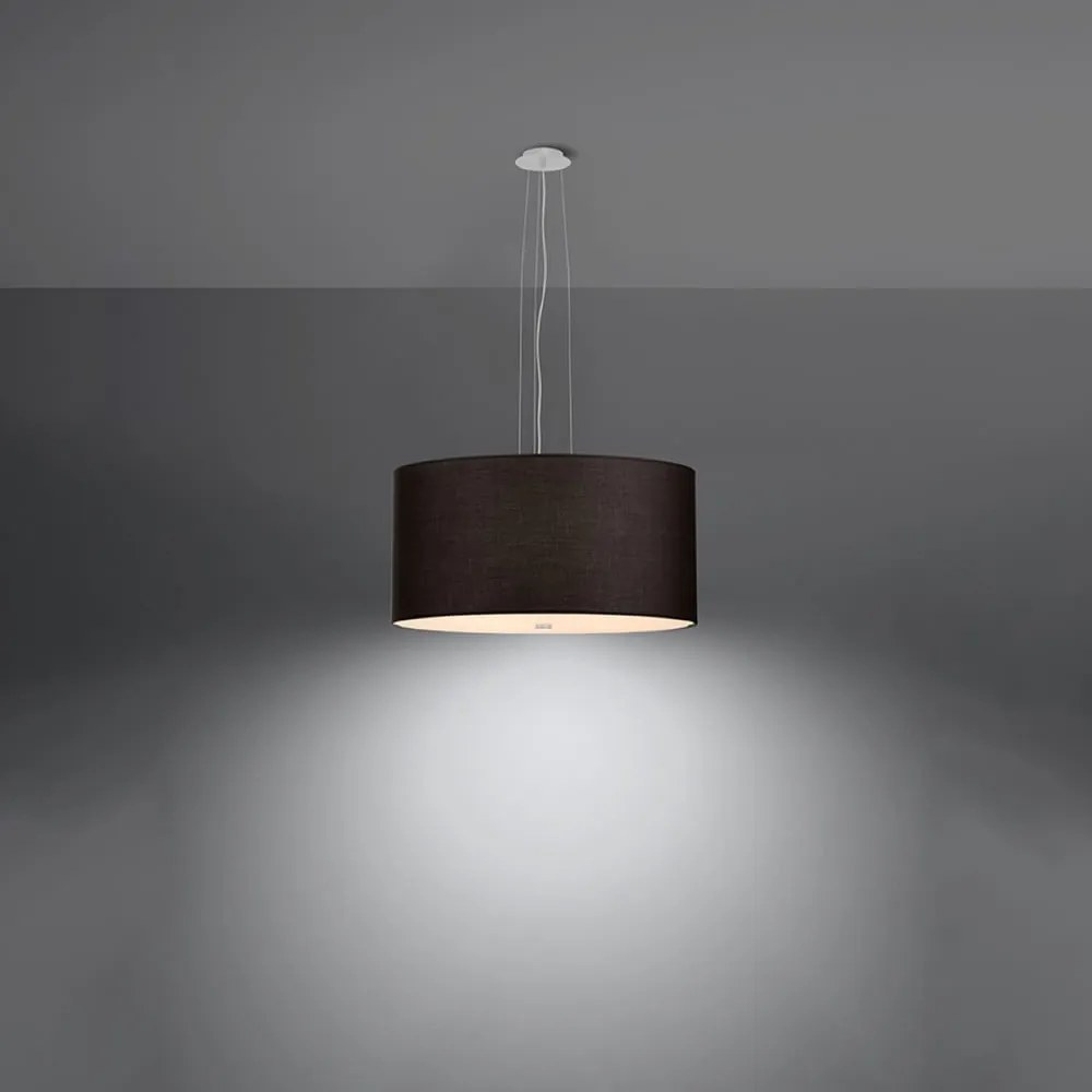 Czarna lampa wisząca z tekstylnym kloszem ø 50 cm Volta – Nice Lamps