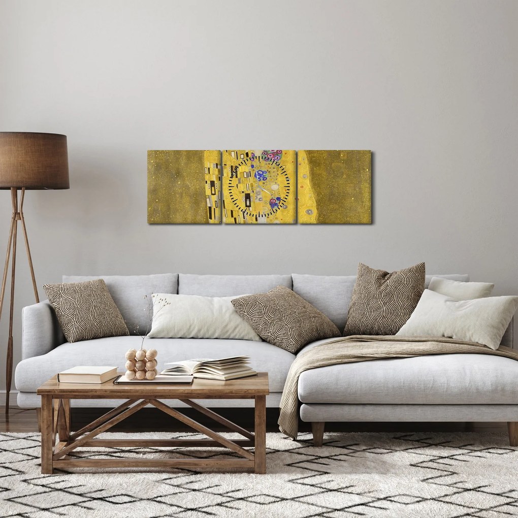 Obraz - Pocałunek (z zegarem) (90x30 cm)