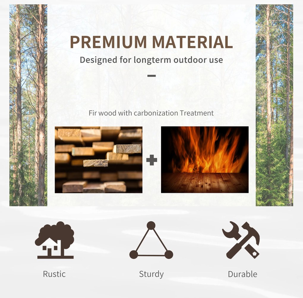 Outsunny Most ogrodowy z drewna świerkowego, drewniany most z wzorem koła, do 150 kg 100 x 50 x 37 cm Postarzany