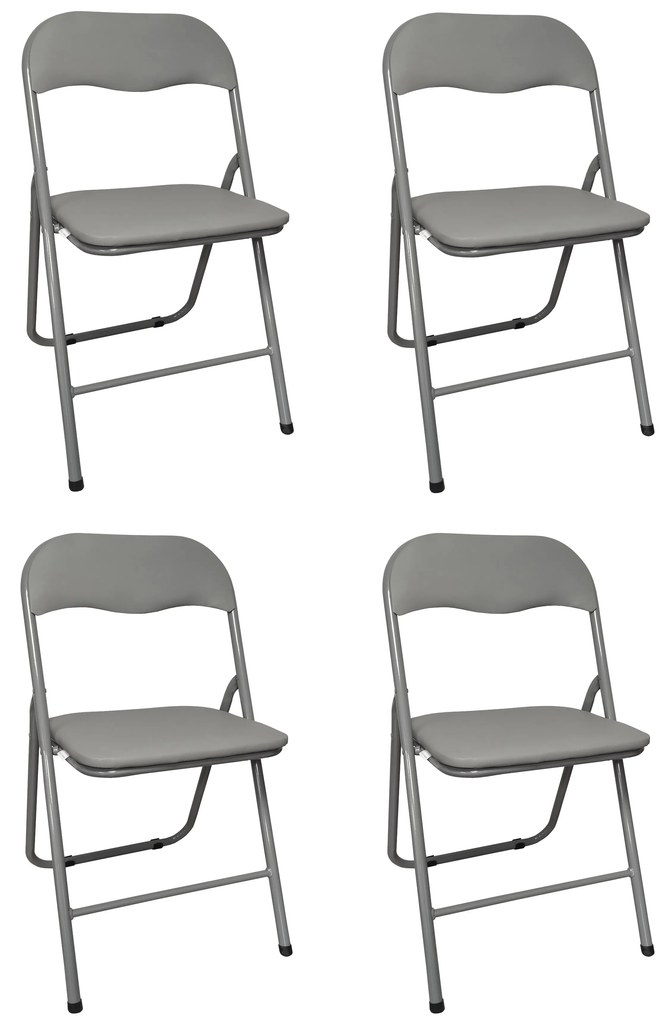 Zestaw 4 szt. składane krzesło ogrodowe cateringowe bankietowe biurowe C-9281 szare
