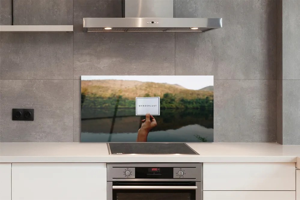 Szklany Panel Napis Panoramiczny w Dłoni